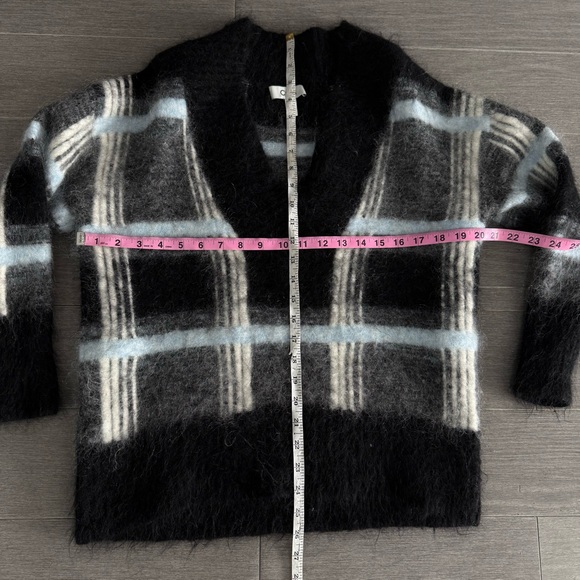 COS Mohair Wool Oversized Plaid Sweater XS V-Neck Slouchy Drop Shoulder Academia - Picture 15 of 16